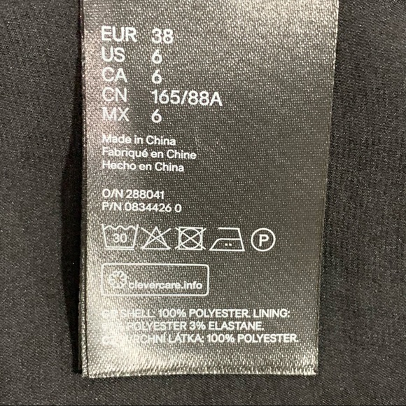 NWT H&M Divided One Sleeve Side Tie Black Dress - Picture 7 of 7